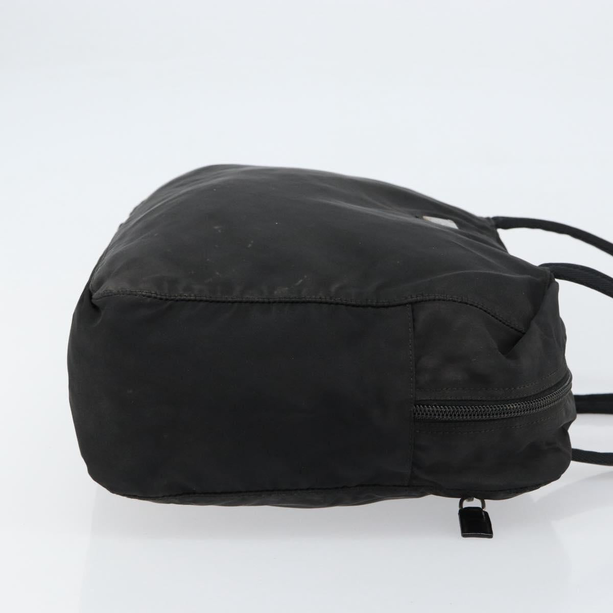 PRADA Hand Bag Nylon Black Silver Auth 153238