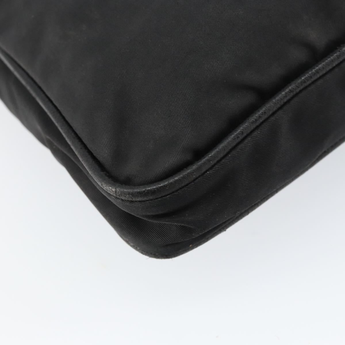 PRADA Shoulder Bag Nylon Black Silver Auth 153239
