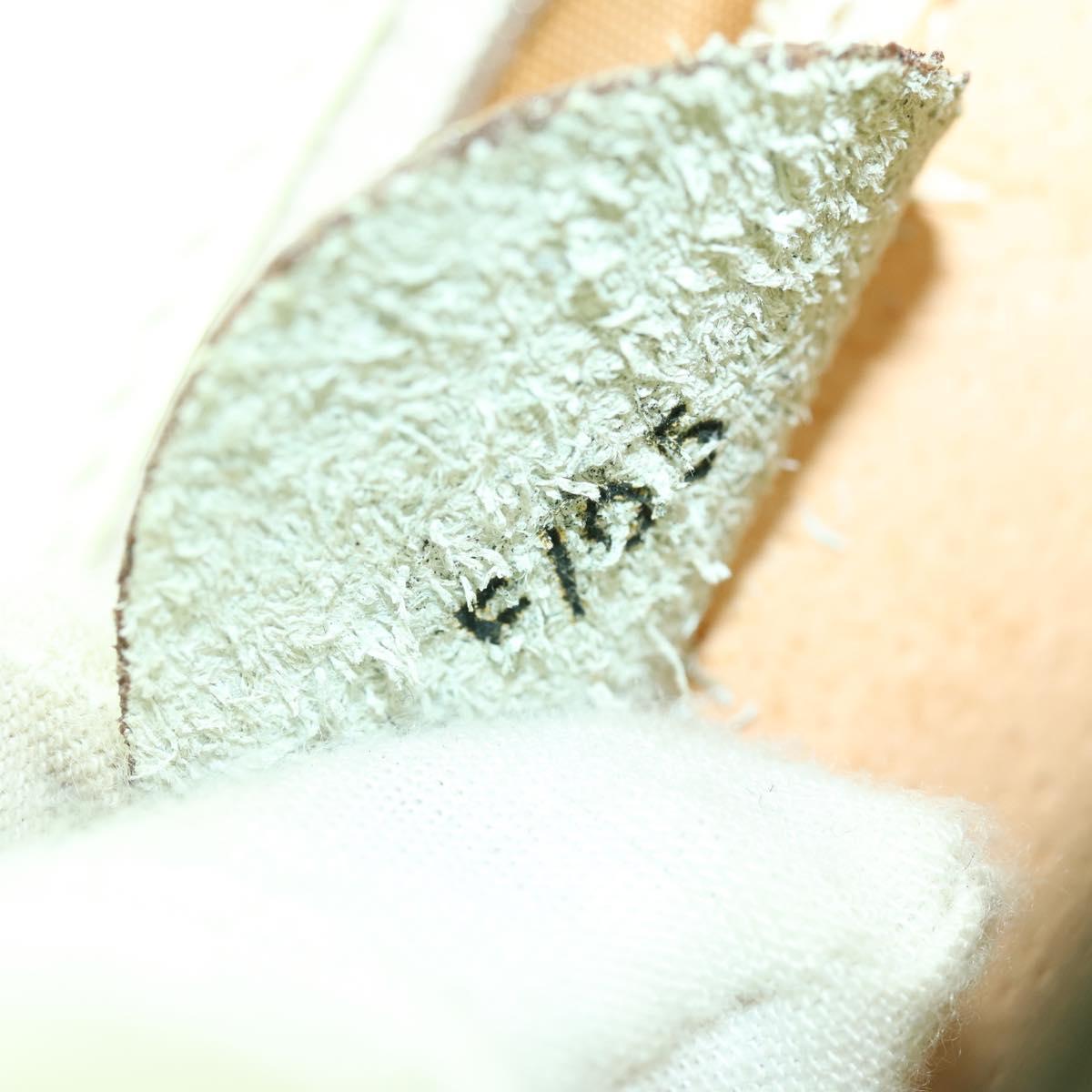 CELINE Hand Bag Leather 2way Green Gold Auth 153240