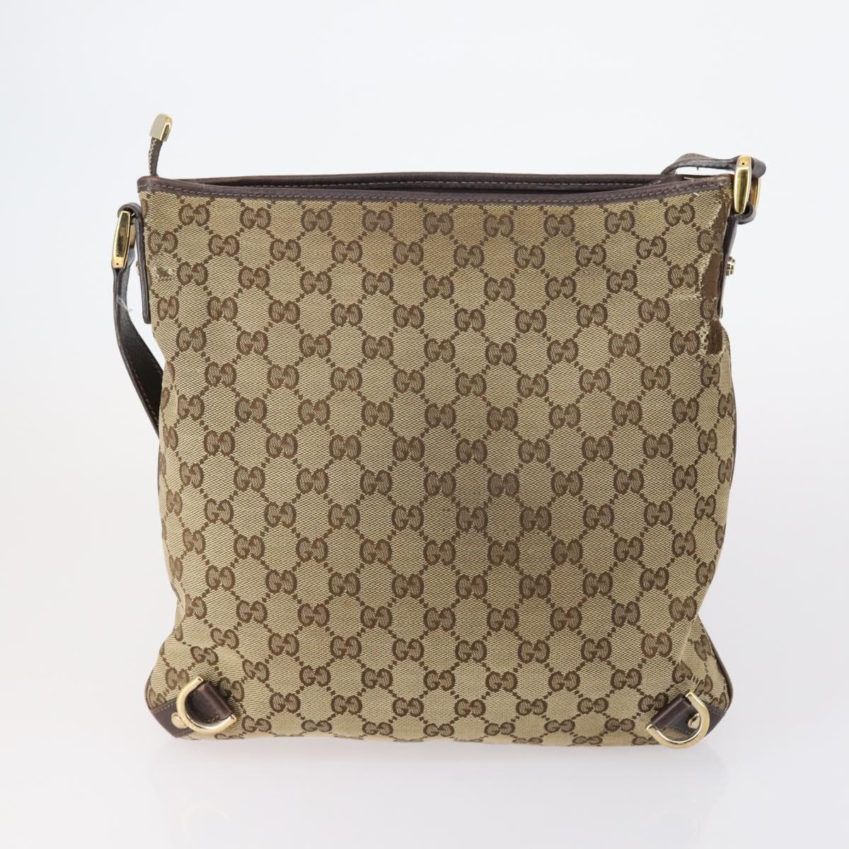 GUCCI GG Supreme Canvas Shoulder Bag PVC 5 Set Beige Black Auth 153245