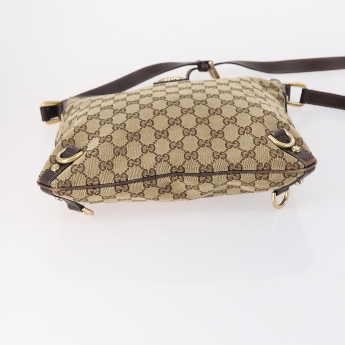 GUCCI GG Supreme Canvas Shoulder Bag PVC 5 Set Beige Black Auth 153245
