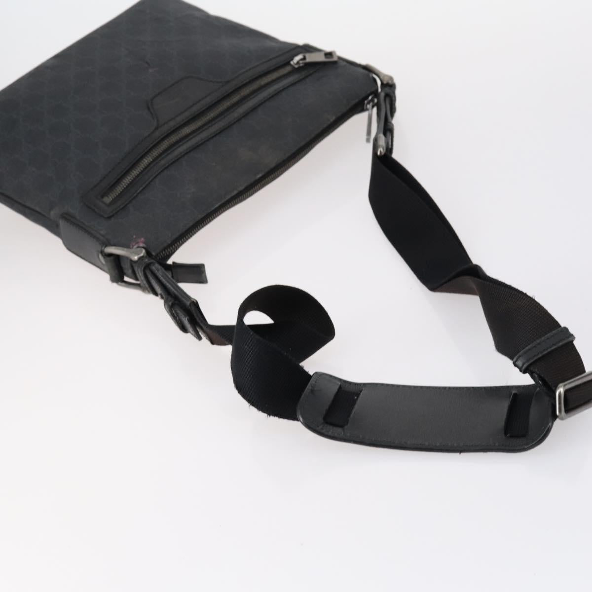 GUCCI GG Supreme Canvas Shoulder Bag PVC 5 Set Beige Black Auth 153245