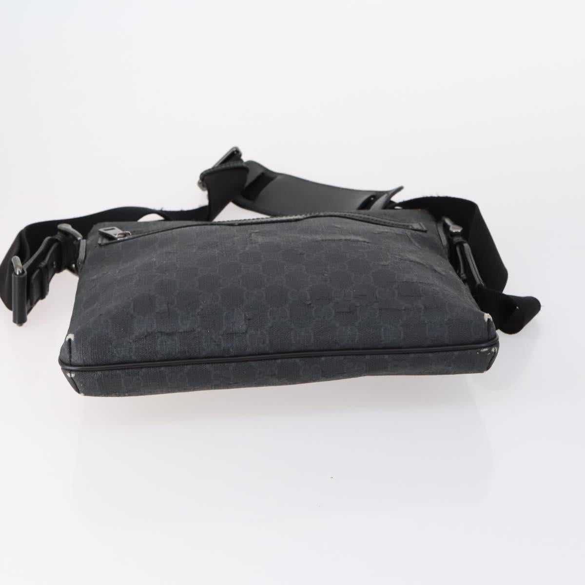 GUCCI GG Supreme Canvas Shoulder Bag PVC 5 Set Beige Black Auth 153245