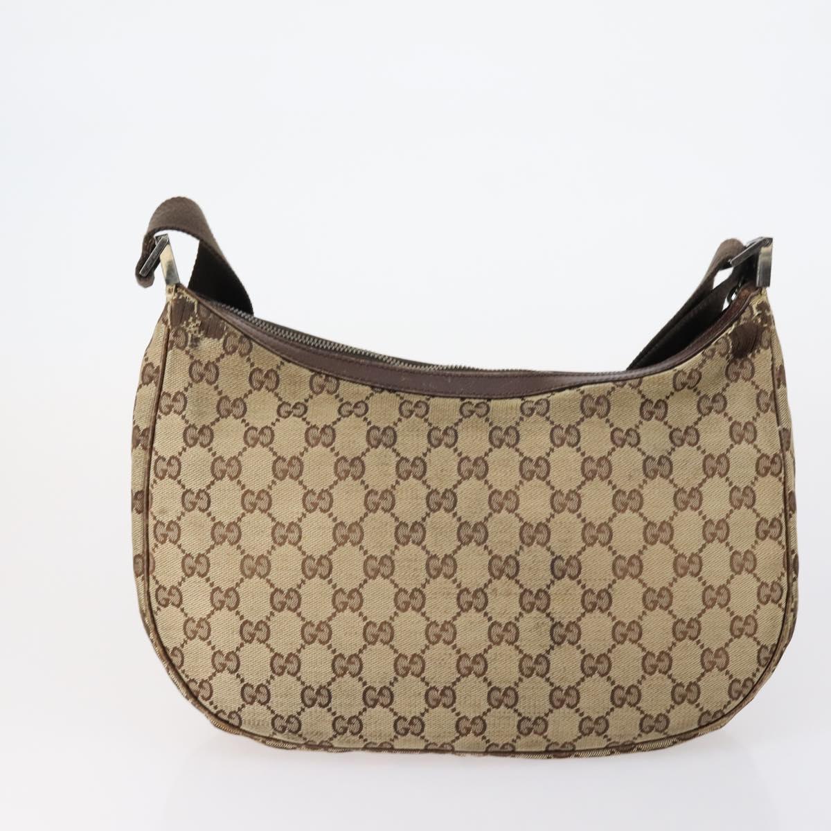 GUCCI GG Supreme Canvas Shoulder Bag PVC 5 Set Beige Black Auth 153245