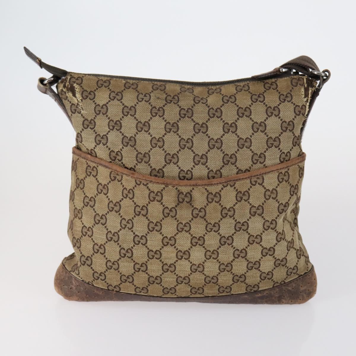 GUCCI GG Canvas Supreme Shoulder Bag 4 Set Beige Auth 153246