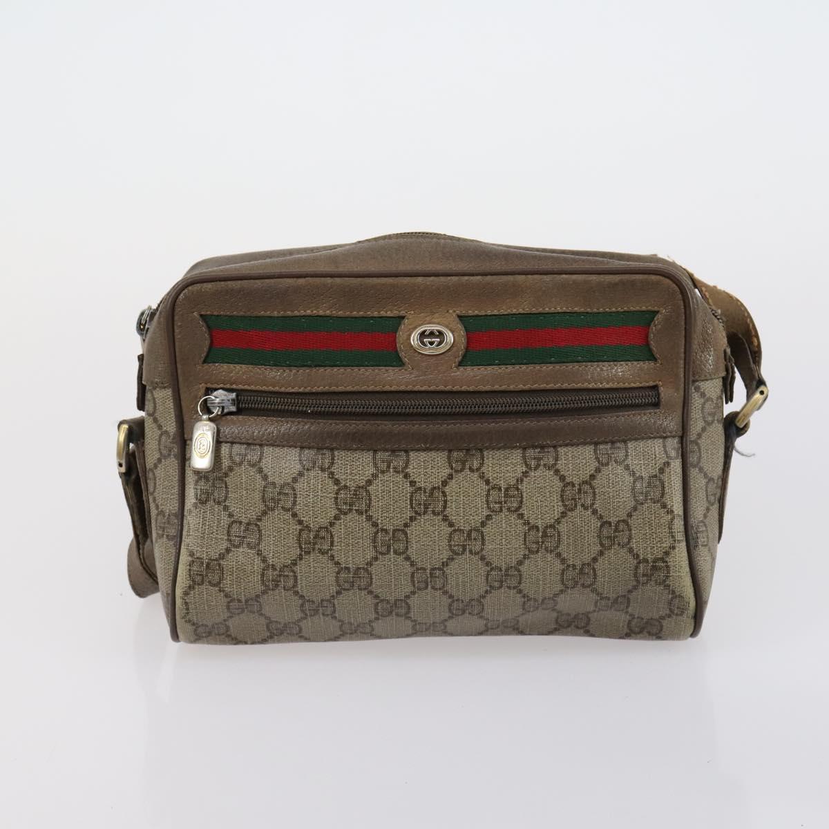 GUCCI GG Canvas Supreme Shoulder Bag 4 Set Beige Auth 153246