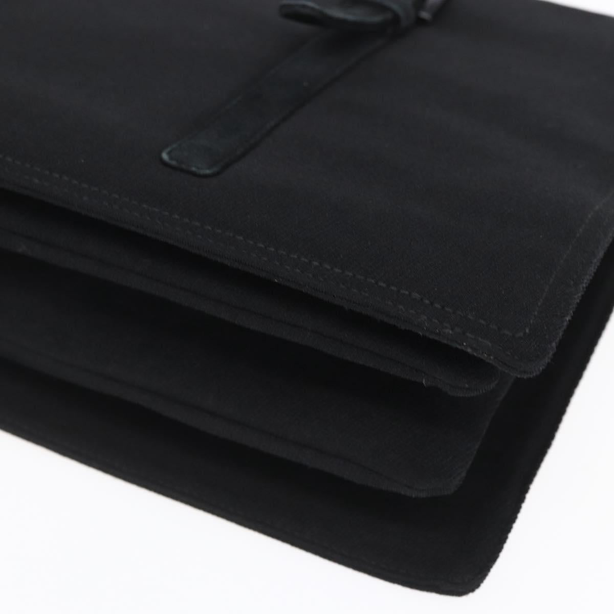 PRADA Hand Bag Cotton Black Auth 153247