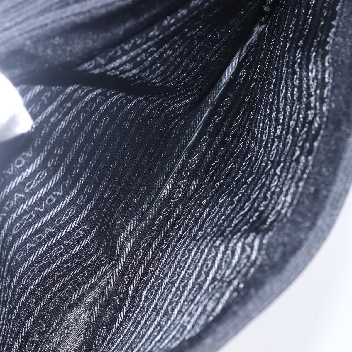 PRADA Hand Bag Cotton Black Auth 153247