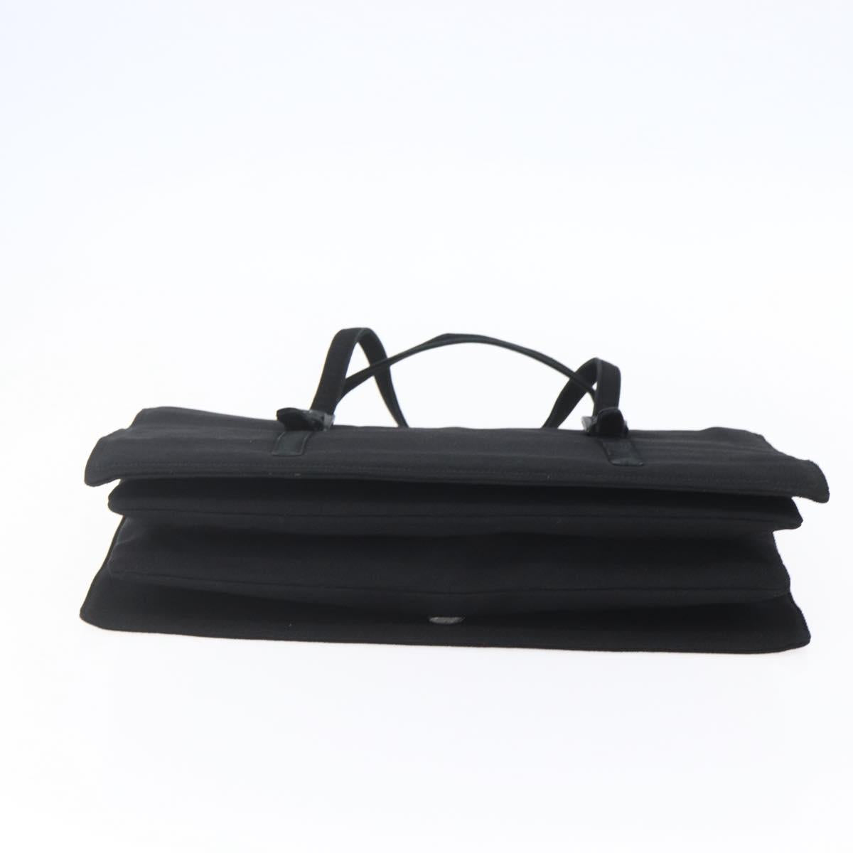 PRADA Hand Bag Cotton Black Auth 153247