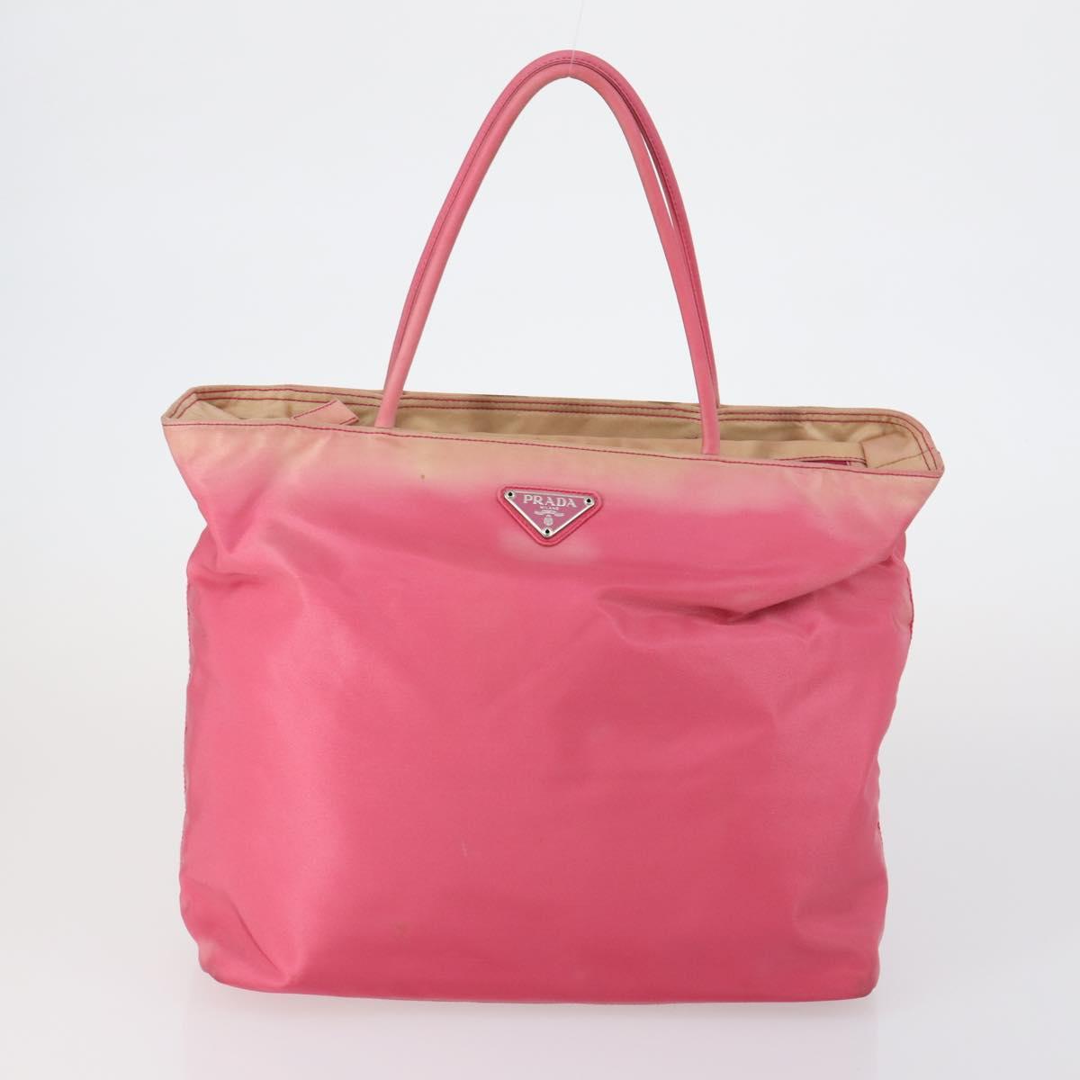 PRADA Hand Bag Nylon 5 Set Black White pink Auth 153249