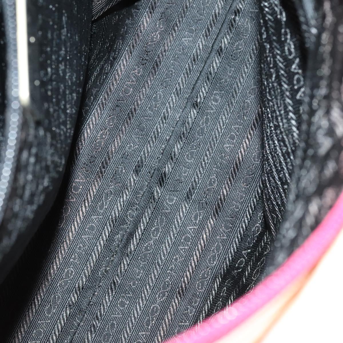 PRADA Hand Bag Nylon 5 Set Black White pink Auth 153249