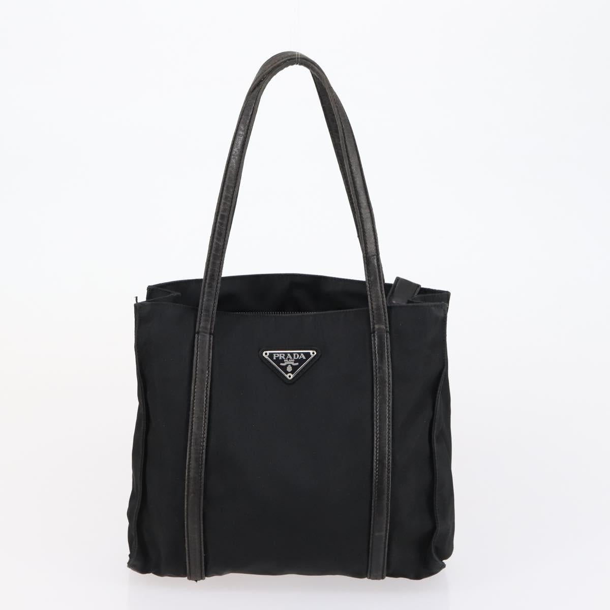 PRADA Hand Bag Nylon Leather 5 Set Black White Auth 153250