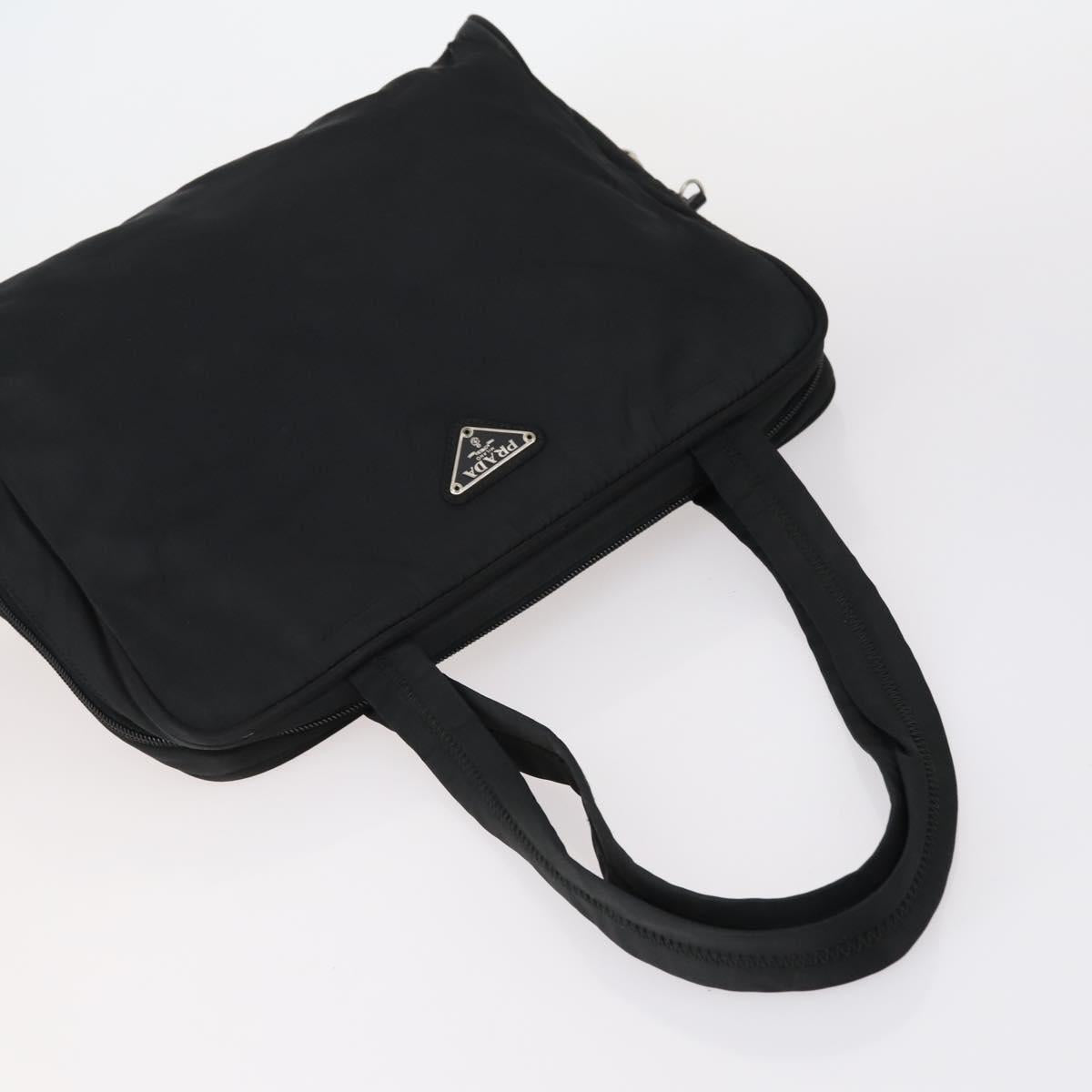 PRADA Hand Bag Nylon Leather 5 Set Black White Auth 153250