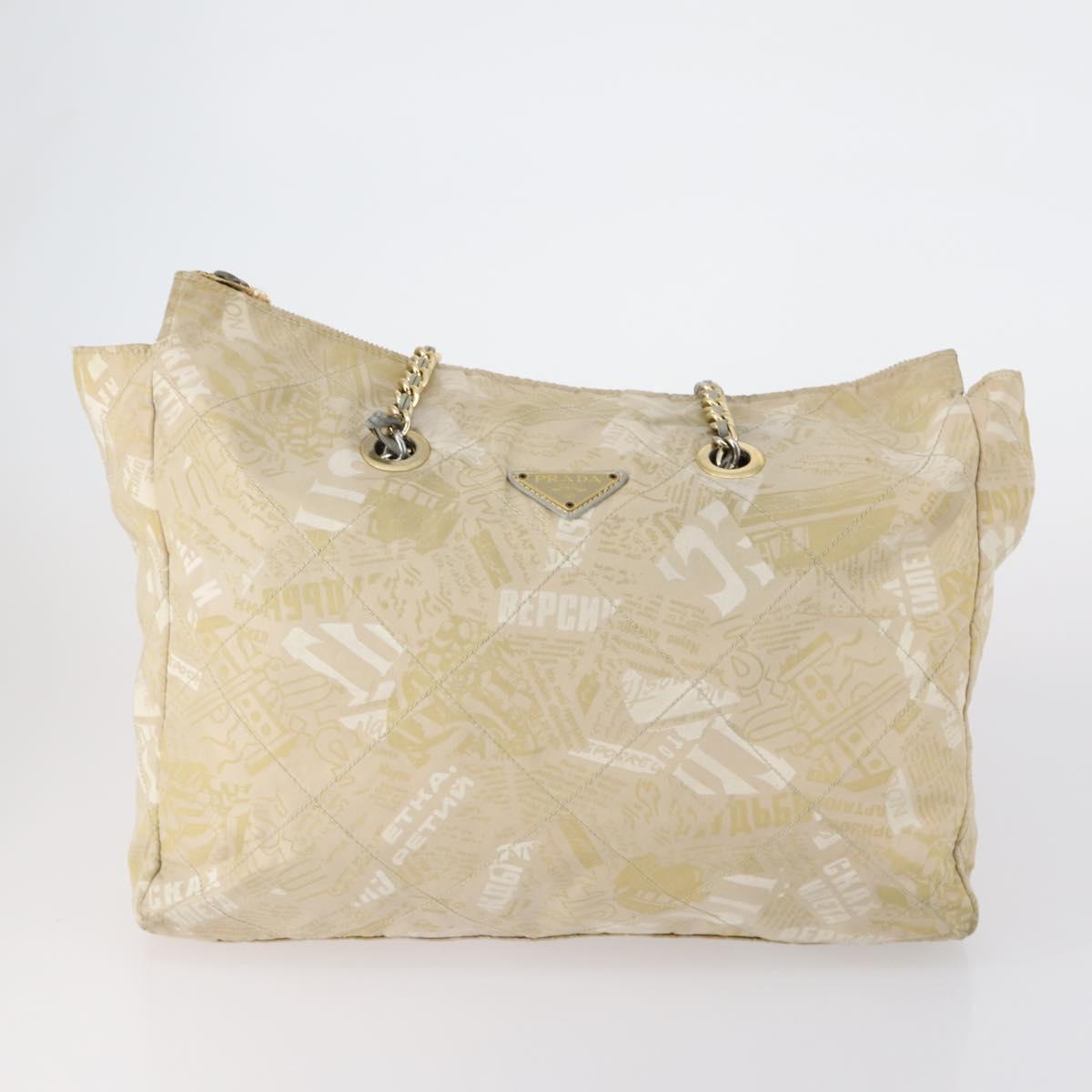 PRADA Hand Bag Nylon 3 Set White Black Auth 153252