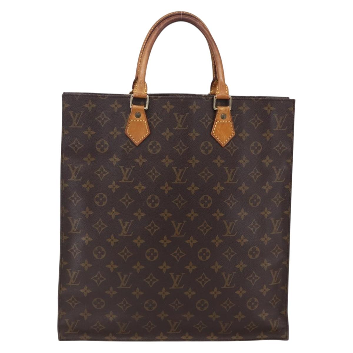 LOUIS VUITTON Monogram Sac Plat Hand Bag M51140 LV Auth 153300