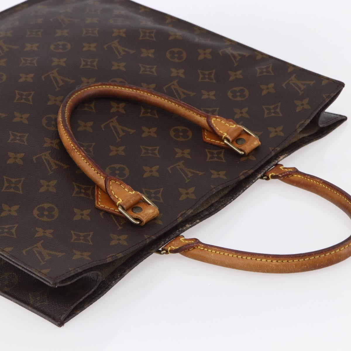 LOUIS VUITTON Monogram Sac Plat Hand Bag M51140 LV Auth 153300
