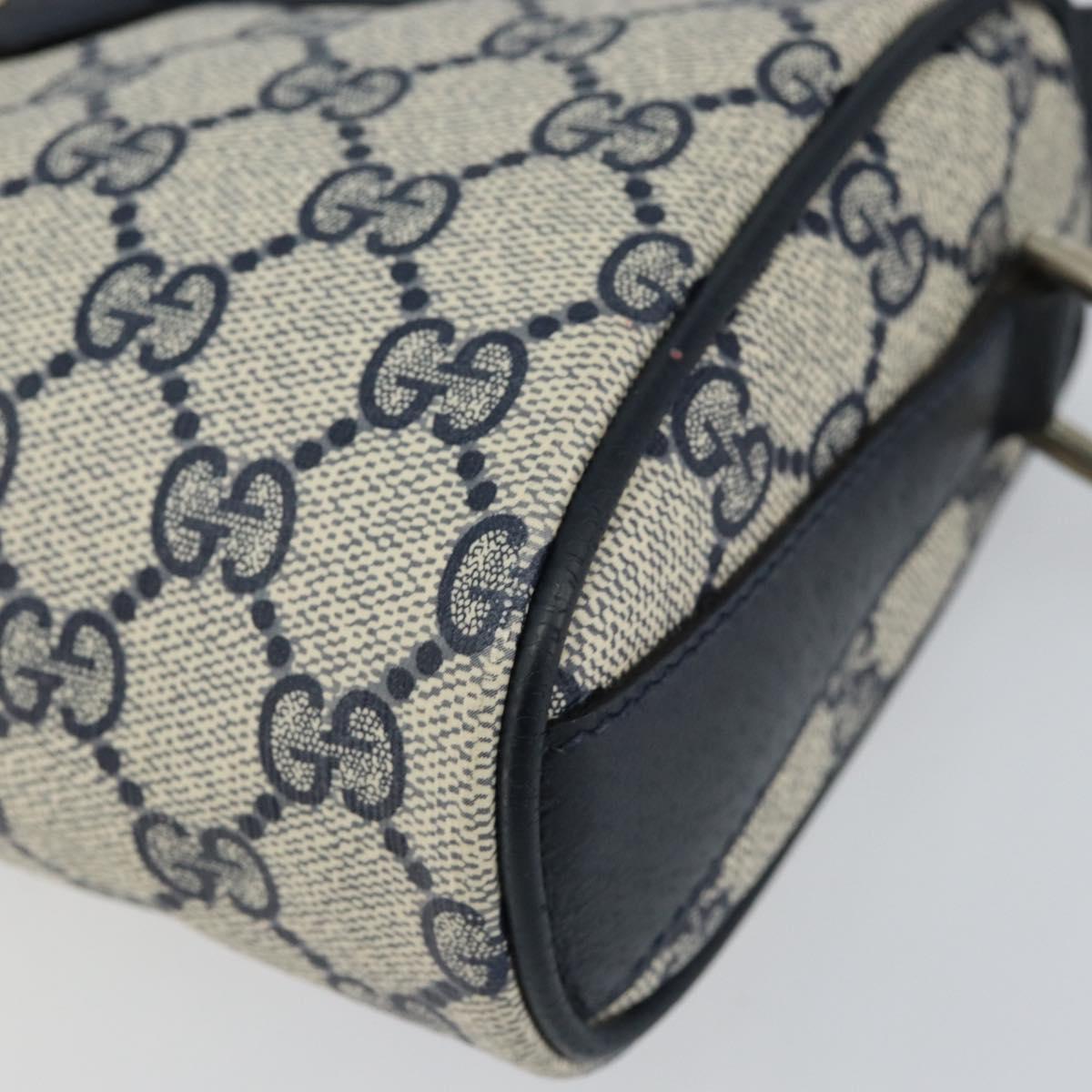 GUCCI GG Supreme Sherry Line Shoulder Bag PVC Navy Gold Auth 153309