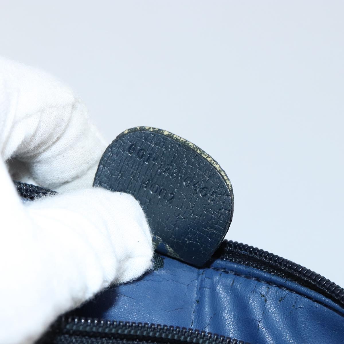 GUCCI GG Supreme Sherry Line Shoulder Bag PVC Navy Gold Auth 153309