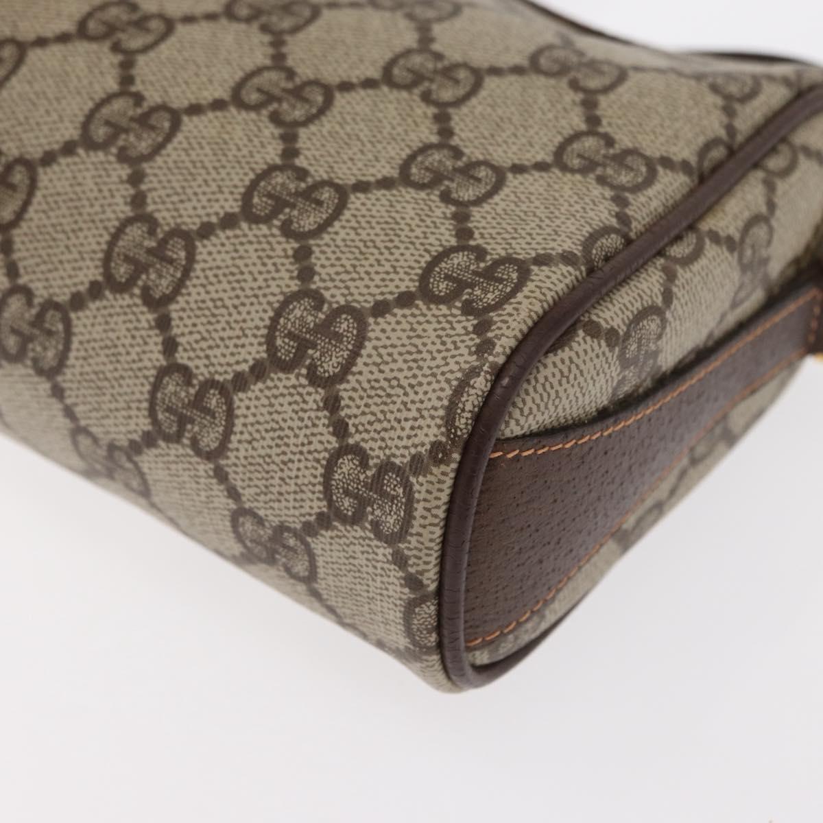 GUCCI GG Supreme Web Sherry Line Bag PVC Beige Gold 89 02 018 Auth 153310