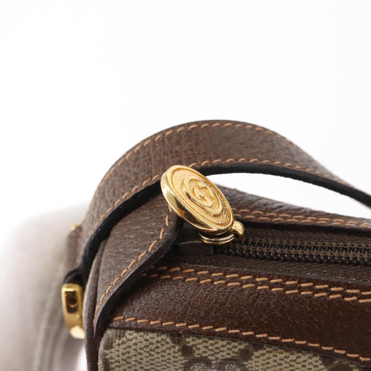 GUCCI GG Supreme Web Sherry Line Bag PVC Beige Gold 89 02 018 Auth 153310