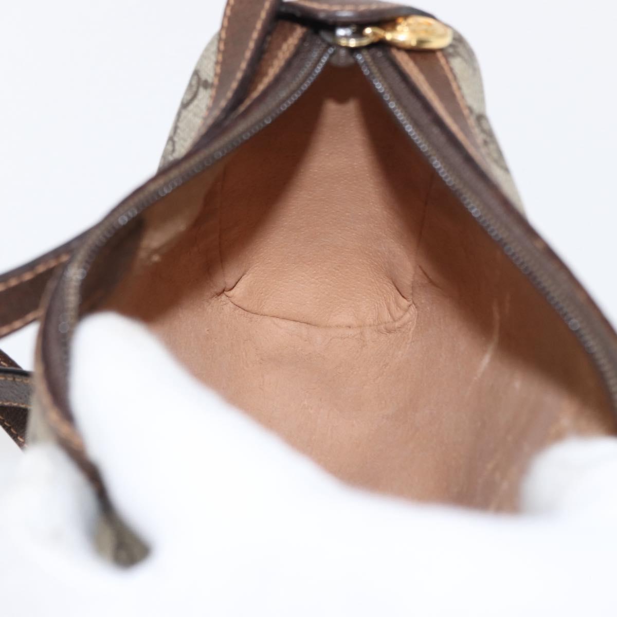 GUCCI GG Supreme Web Sherry Line Bag PVC Beige Gold 89 02 018 Auth 153310