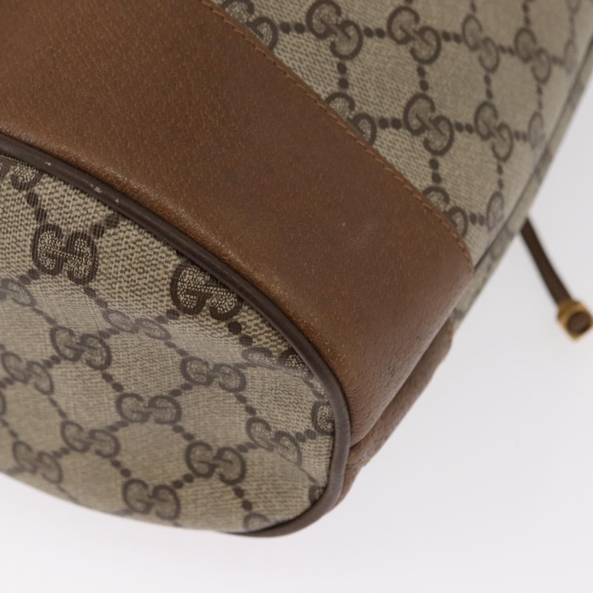 GUCCI GG Supreme Web Sherry Line Bag PVC Beige Gold 41 02 085 Auth 153311