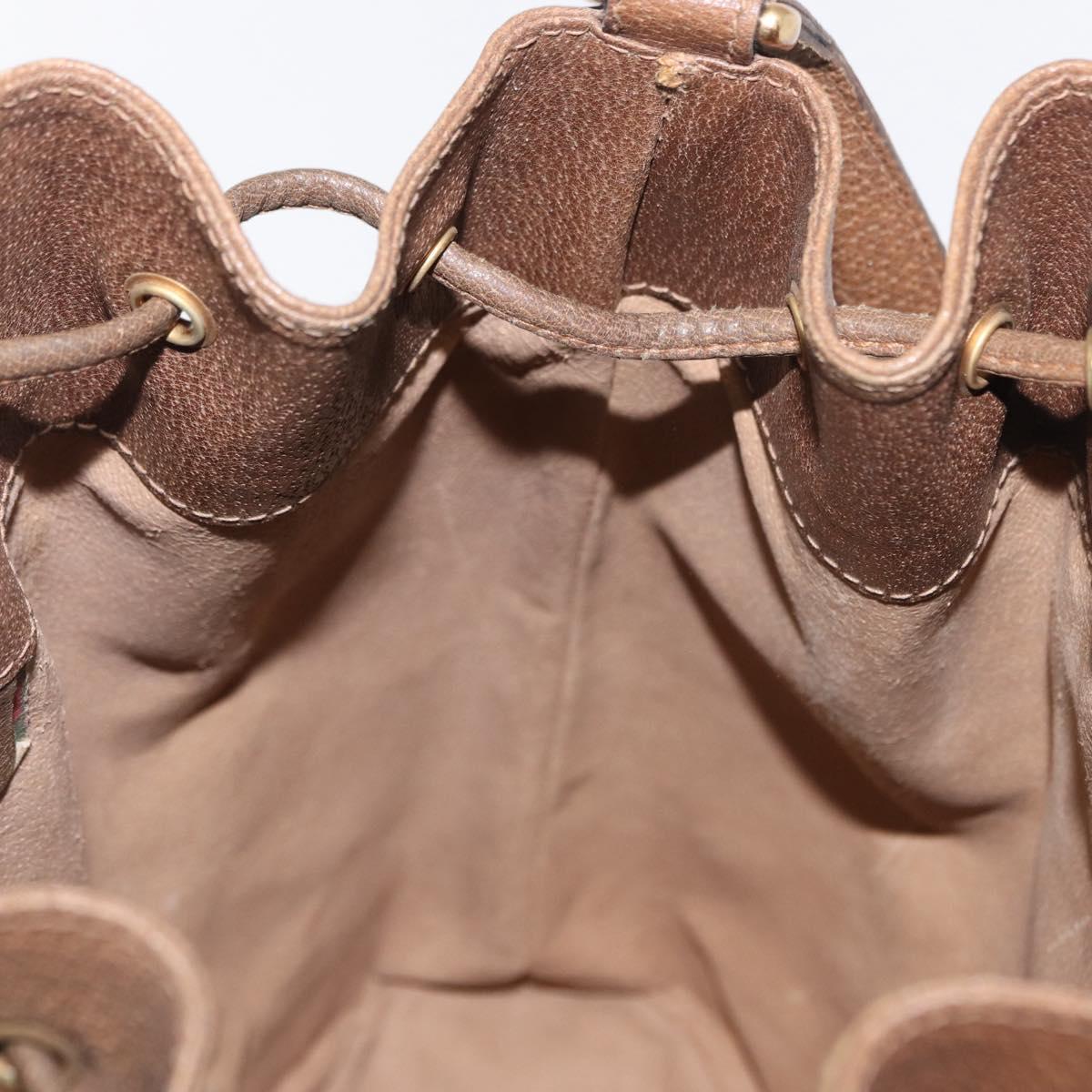 GUCCI GG Supreme Web Sherry Line Bag PVC Beige Gold 41 02 085 Auth 153311