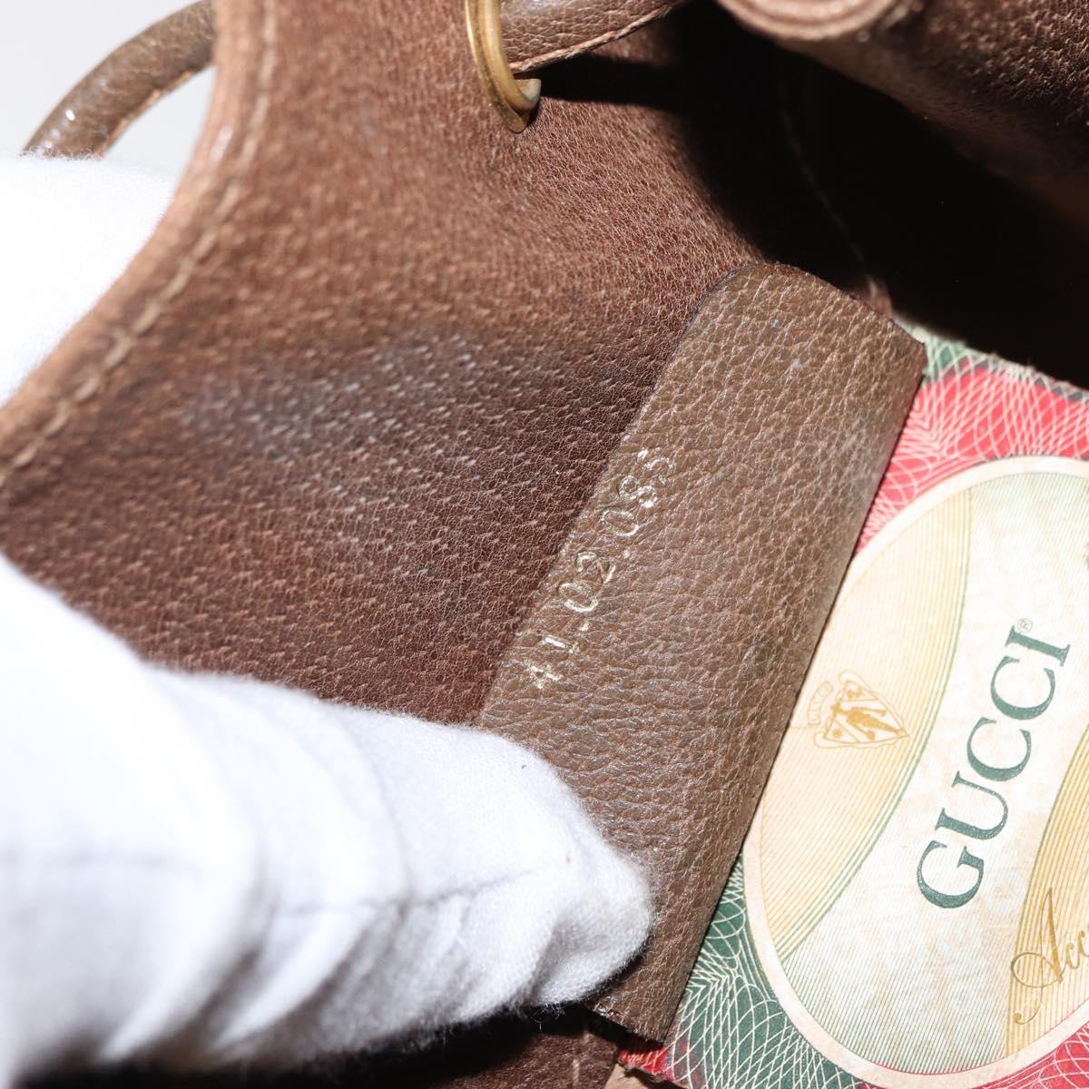 GUCCI GG Supreme Web Sherry Line Bag PVC Beige Gold 41 02 085 Auth 153311