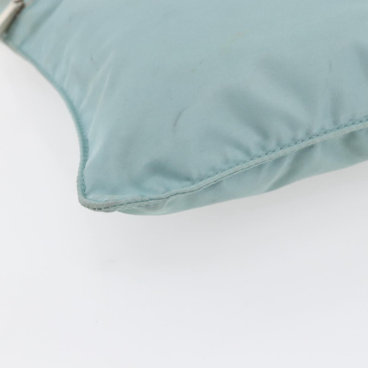 PRADA Shoulder Bag Nylon Light Blue Silver Auth 153313