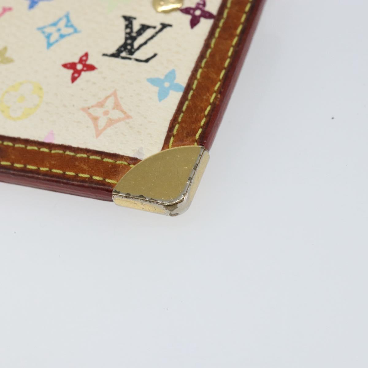 LOUIS VUITTON Multicolor Pochette Cles Coin Purse White M92655 LV Auth 153320