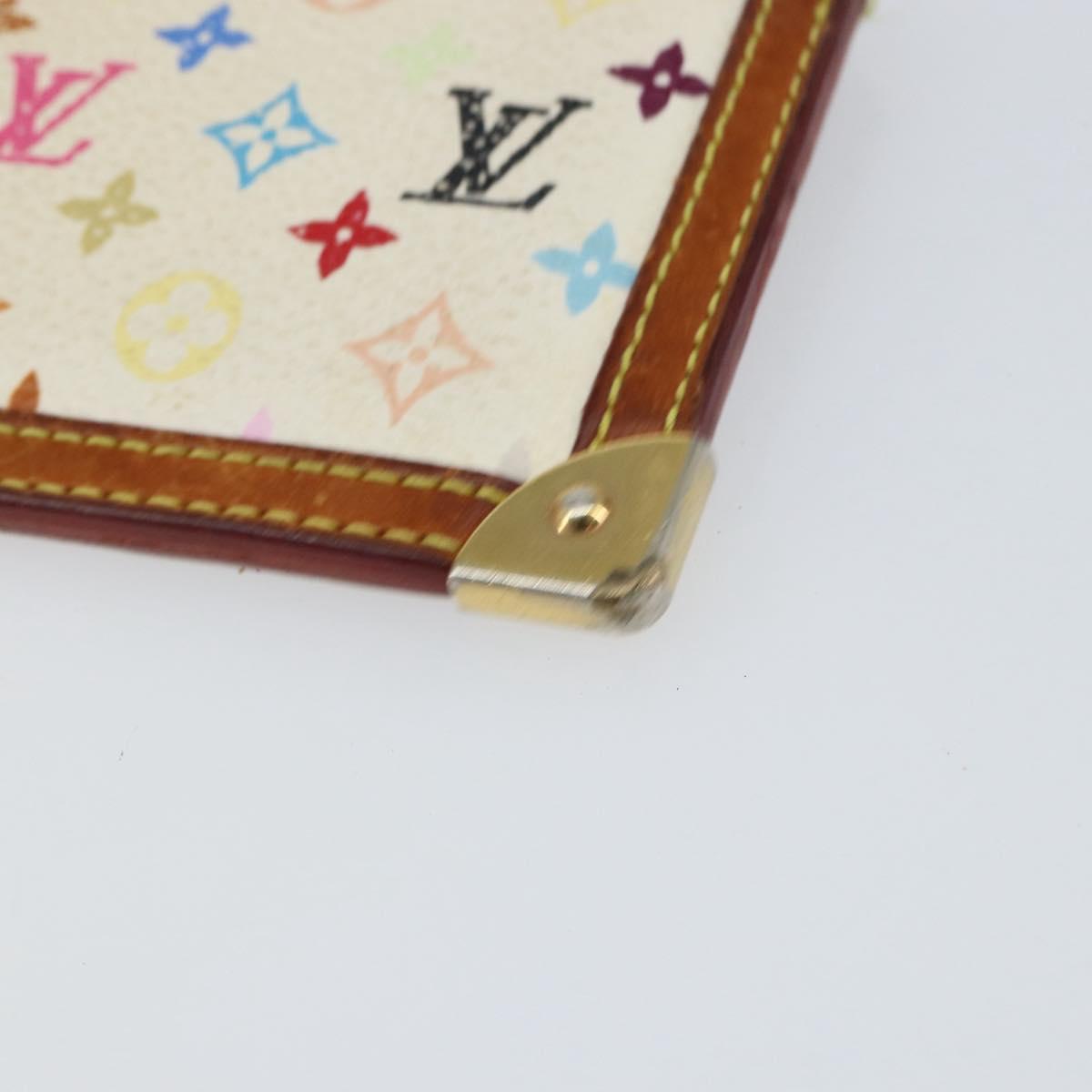 LOUIS VUITTON Multicolor Pochette Cles Coin Purse White M92655 LV Auth 153320