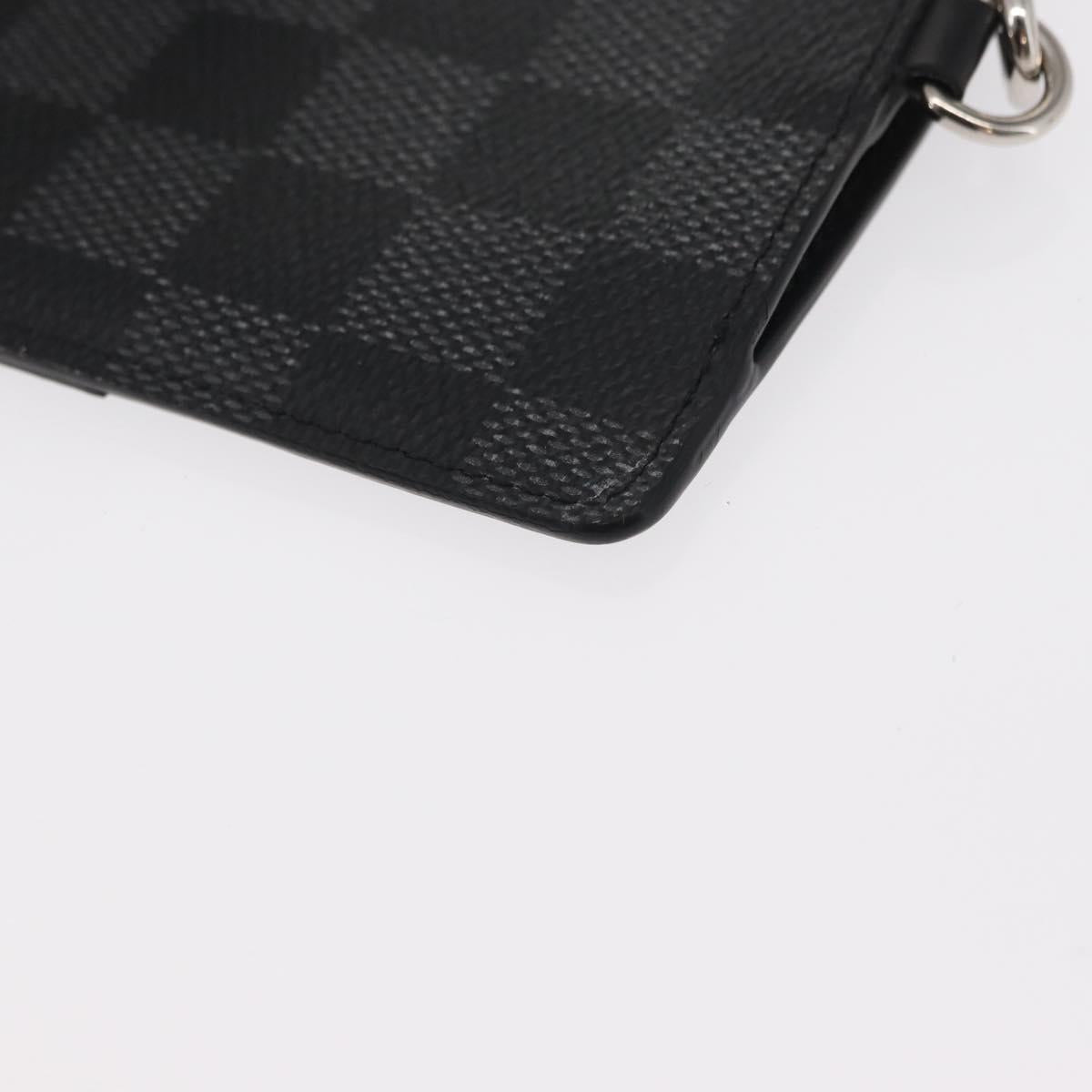 LOUIS VUITTON Damier Graphite Playphone 8+ Card Case N60106 LV Auth 153324