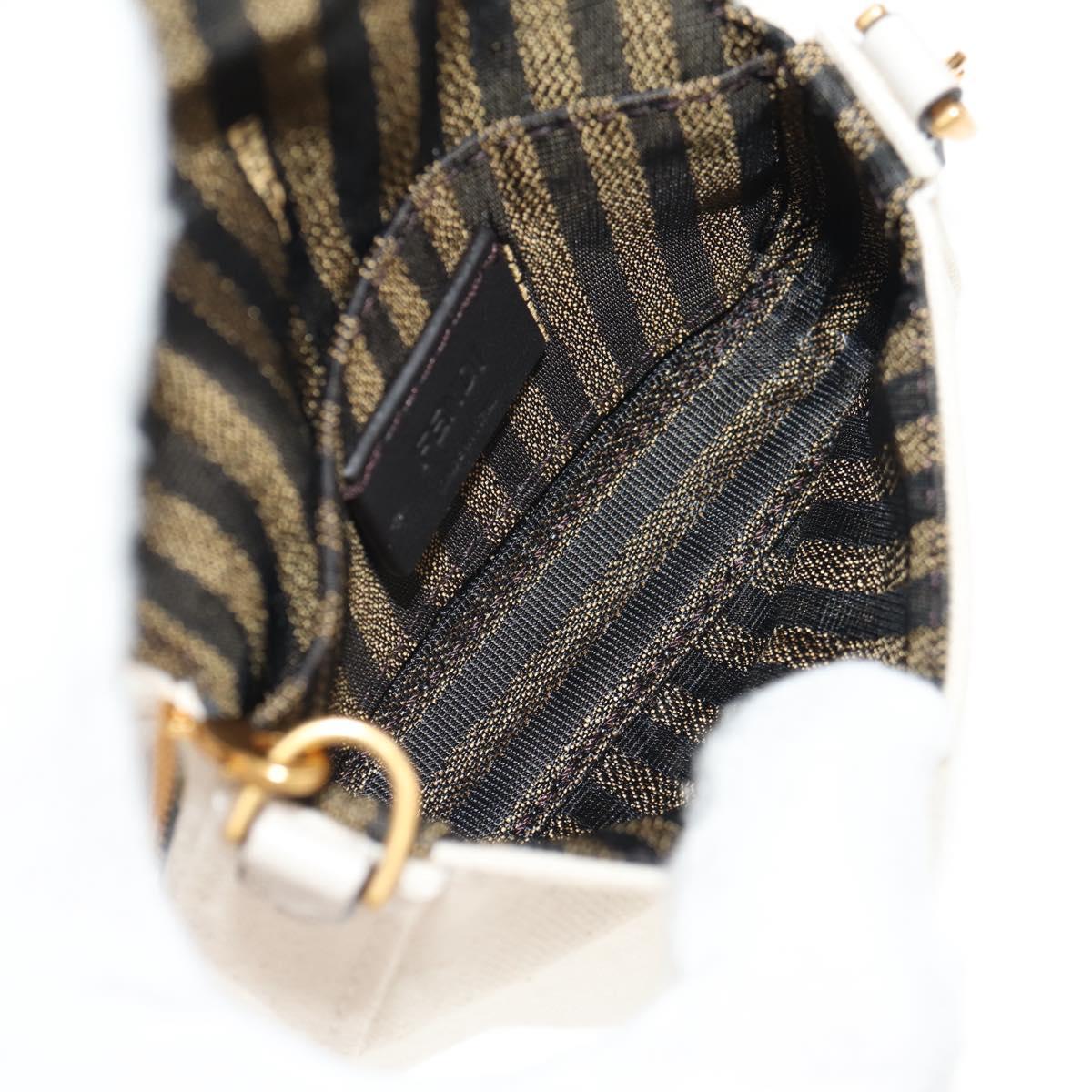 FENDI Zucca Canvas Nano Baguette Pouch Multicolor Auth 153326M