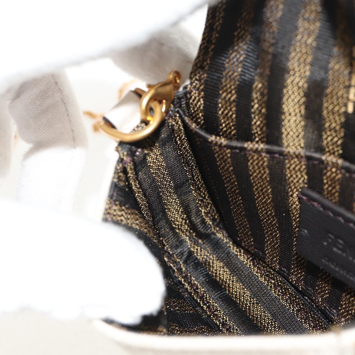 FENDI Zucca Canvas Nano Baguette Pouch Multicolor Auth 153326M