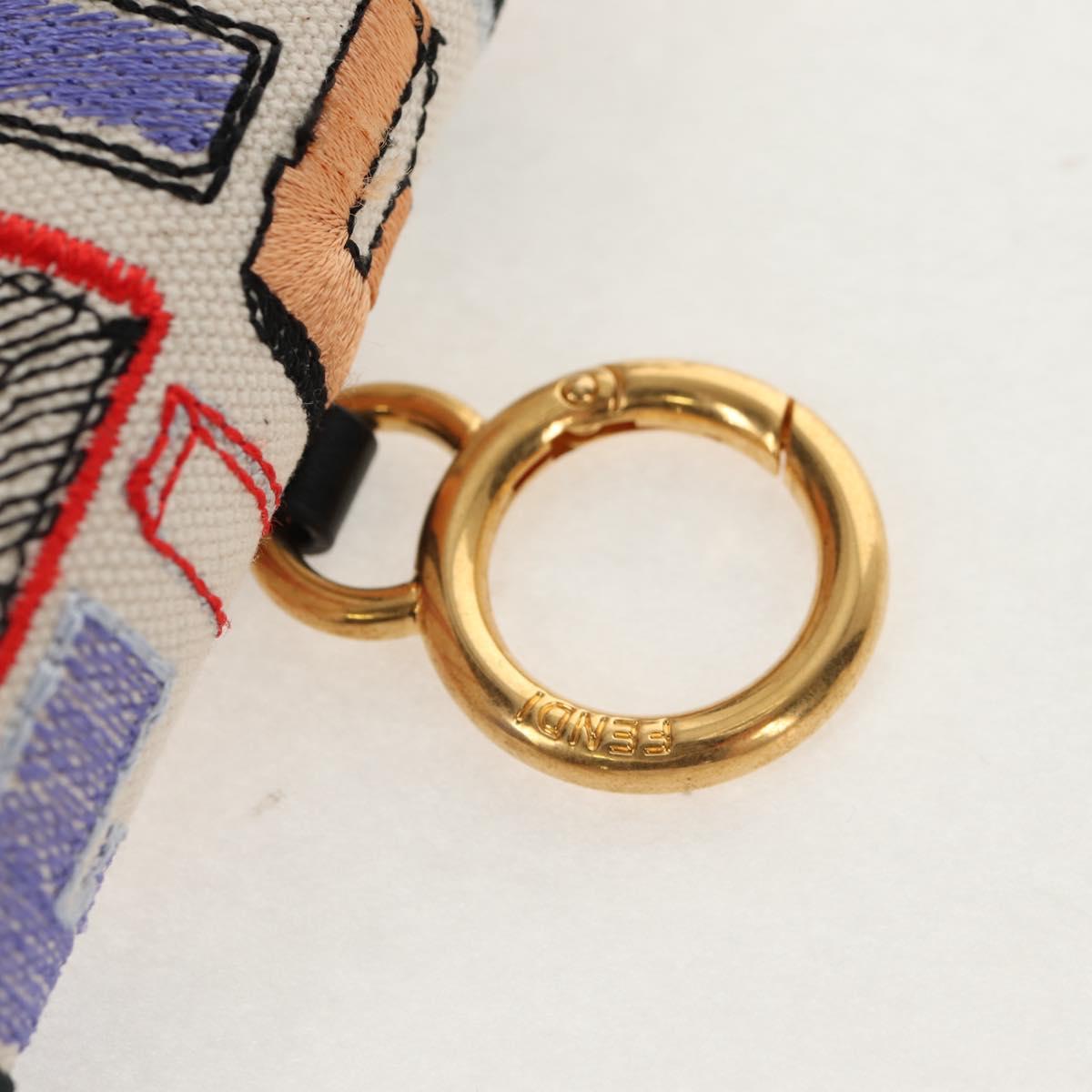 FENDI Zucca Canvas Nano Baguette Pouch Multicolor Auth 153327M