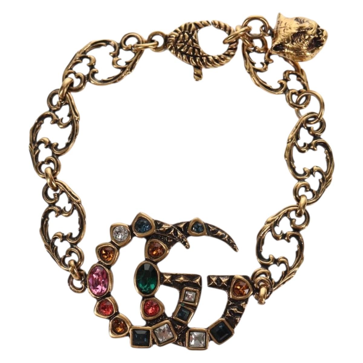 GUCCI GG Marmont Bracelet metal Gold Tone Auth 153328M