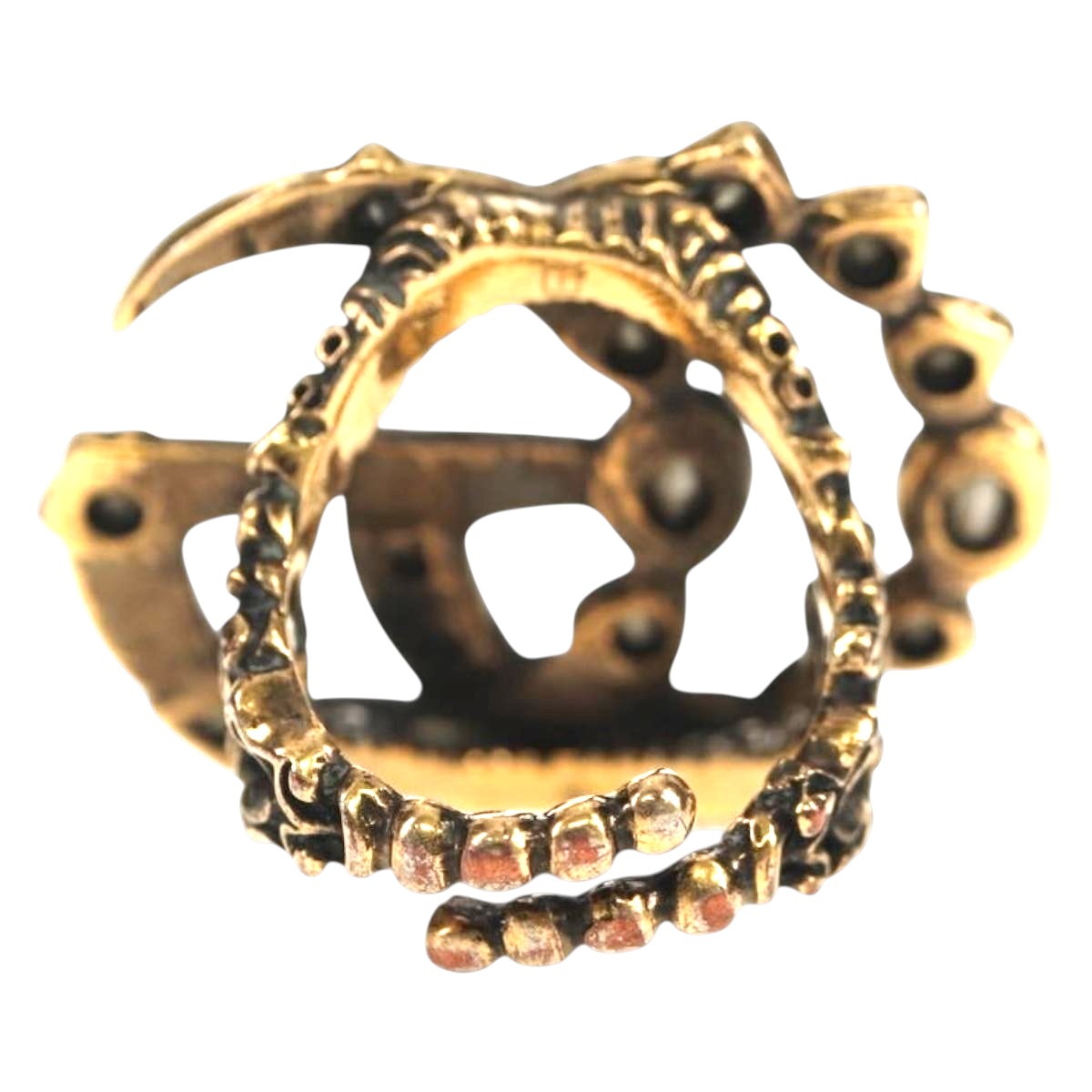 GUCCI GG Marmont Ring metal S Gold Tone Auth 153329M