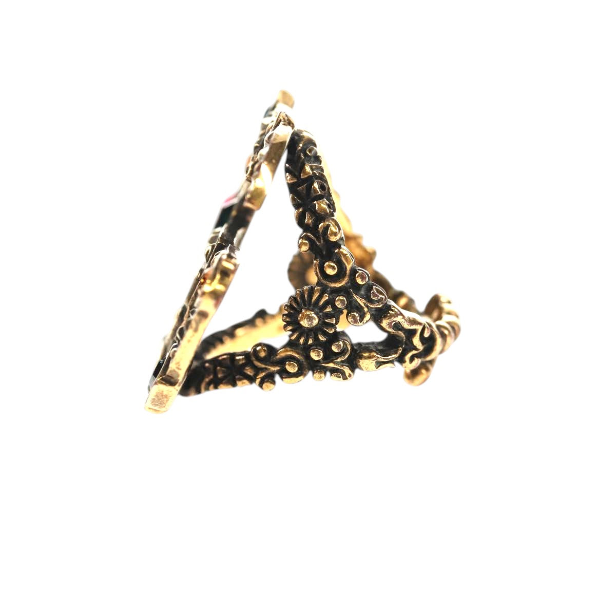 GUCCI GG Marmont Ring metal S Gold Tone Auth 153329M