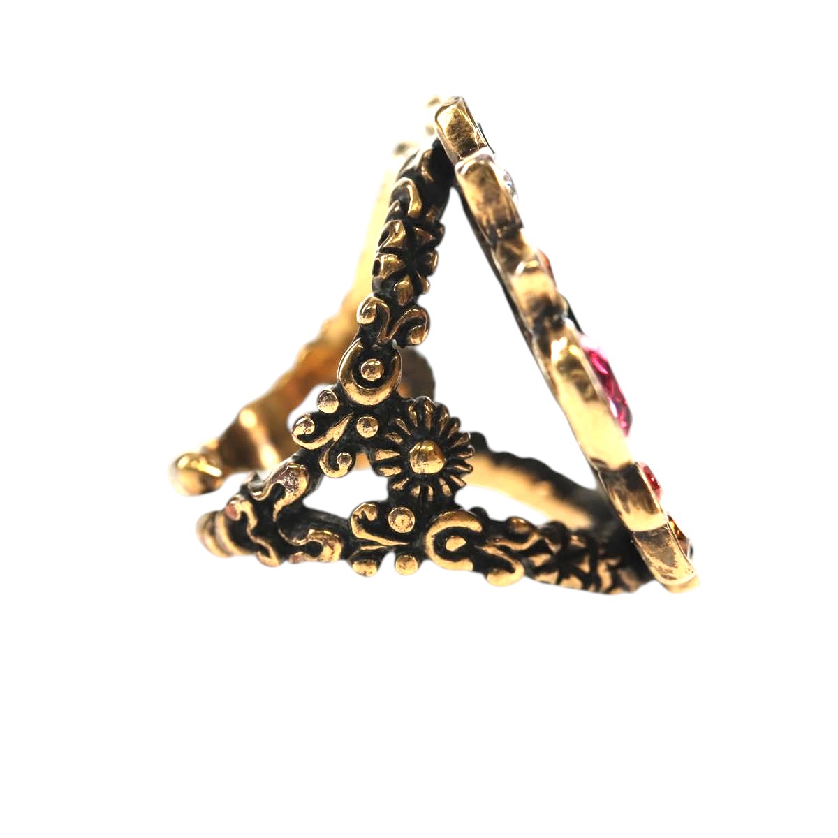 GUCCI GG Marmont Ring metal S Gold Tone Auth 153329M