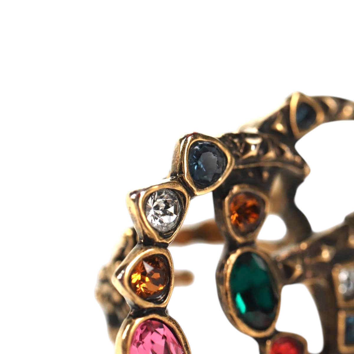 GUCCI GG Marmont Ring metal S Gold Tone Auth 153329M