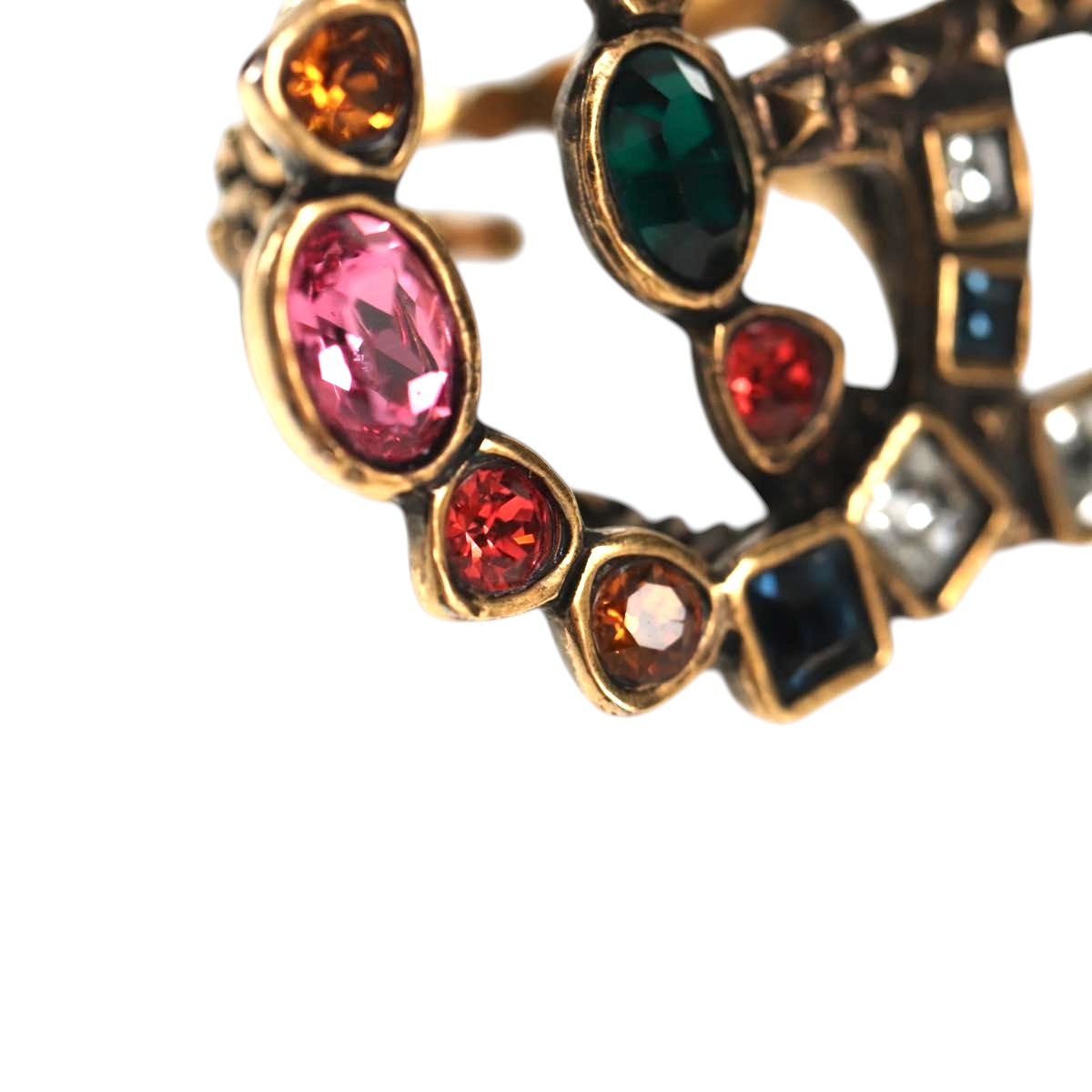 GUCCI GG Marmont Ring metal S Gold Tone Auth 153329M