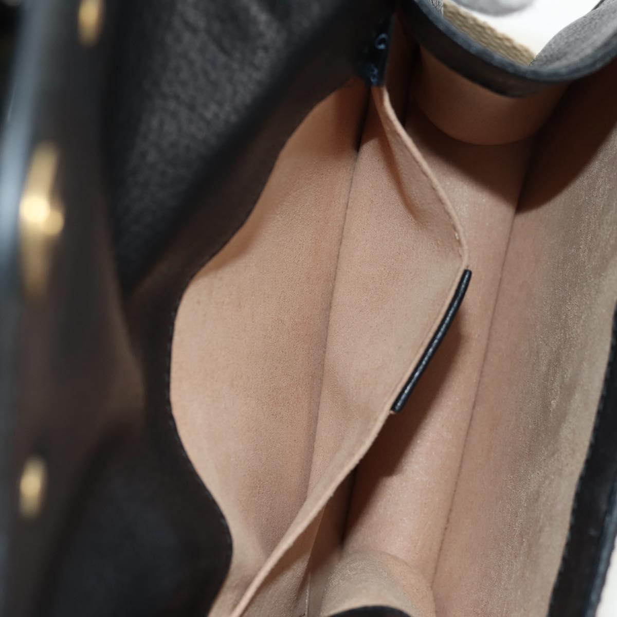 GUCCI Totem Butterfly Web Sherry Line Bag Leather Black 505387 Auth 153330SAM