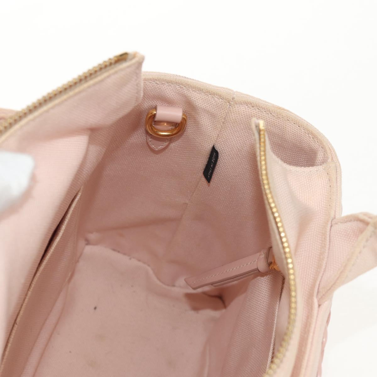 PRADA MIDOLLINO PATCH Wicker Basket Bag Bag Rattan Pink Gold 1BG835 Auth 153331V