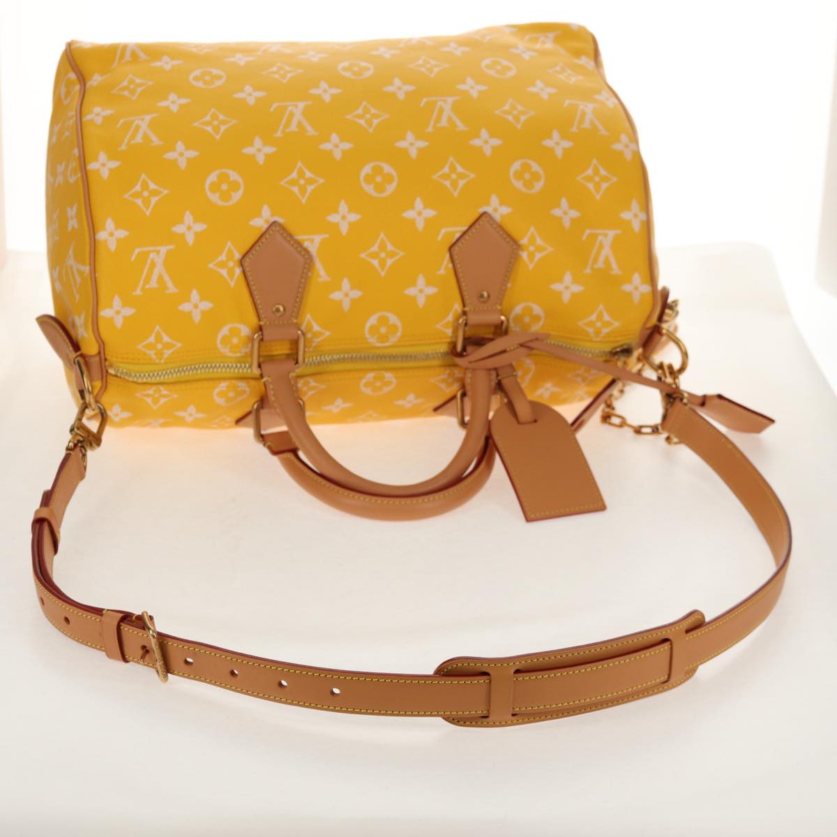 LOUIS VUITTON Speedy P9 Bandouliere 40 Bag Jaune Mat M24419 LV Auth 153334SM