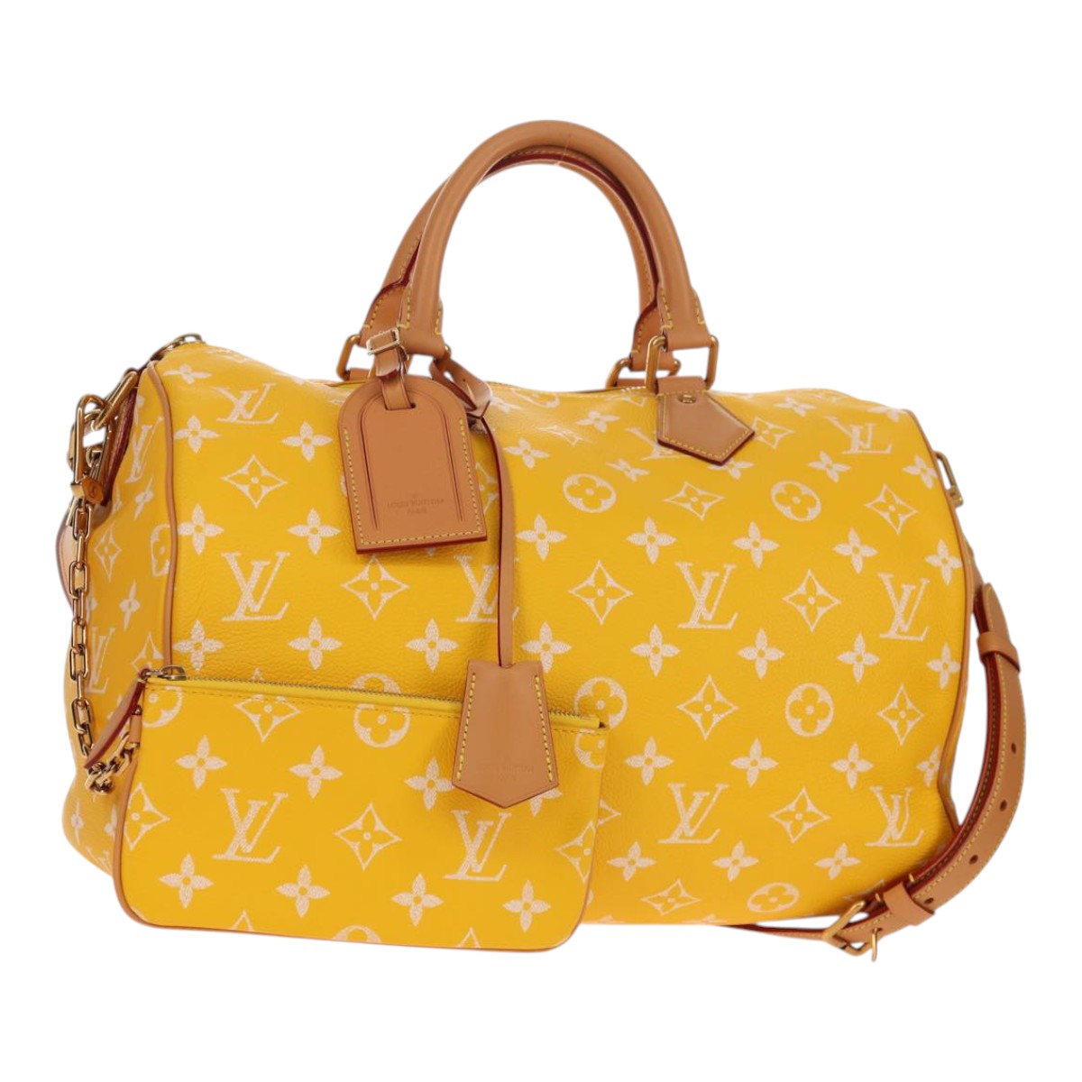 LOUIS VUITTON Speedy P9 Bandouliere 40 Bag Jaune Mat M24419 LV Auth 153334SM