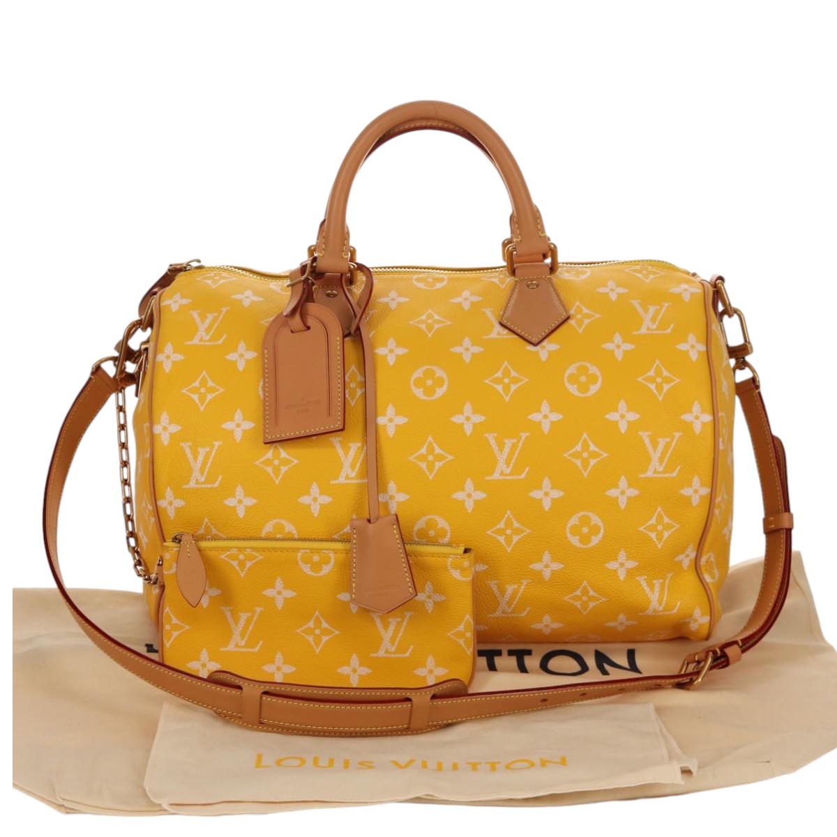LOUIS VUITTON Speedy P9 Bandouliere 40 Bag Jaune Mat M24419 LV Auth 153334SM