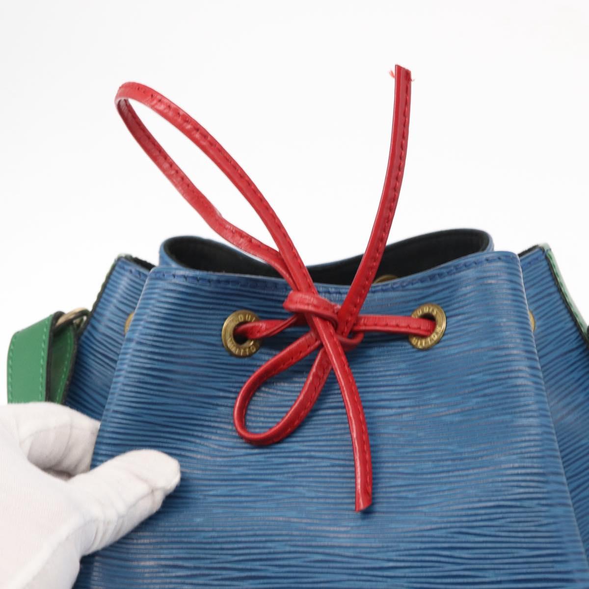 LOUIS VUITTON Epi Tricolor Noe Shoulder Bag Blue Red Green M44082 LV Auth 153340
