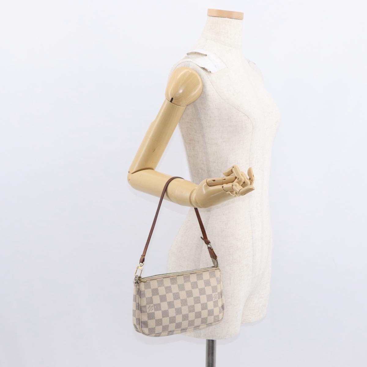 LOUIS VUITTON Damier Azur Pochette Accessoires Pouch N51986 LV Auth 153341