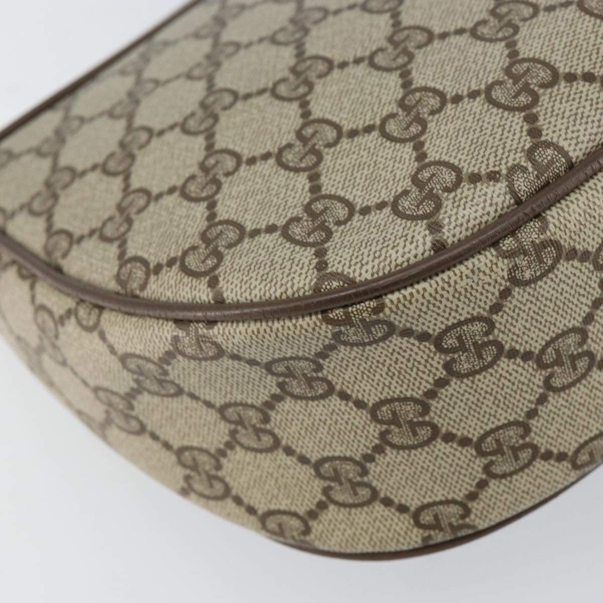 GUCCI GG Supreme Web Sherry Line Bag PVC Beige Gold 10 02 056 Auth 153349