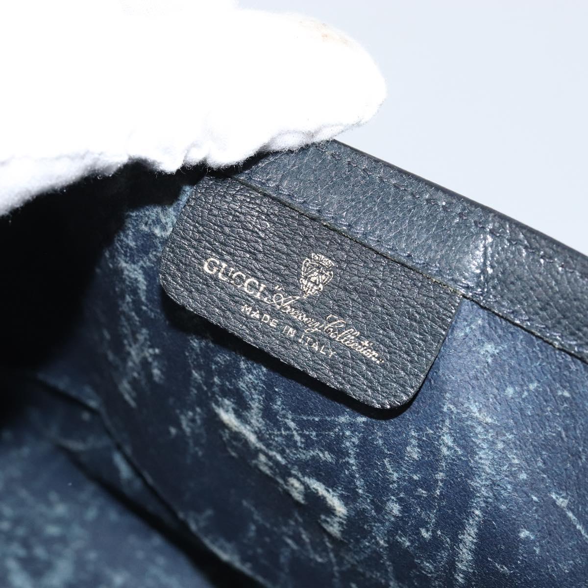 GUCCI GG Supreme Sherry Line Clutch Bag PVC Navy Red 84 01 007 Auth 153350